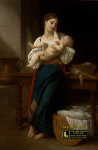 tranh-co-dien-William_A._Bouguereau_-Premières_Caresses_-_1866