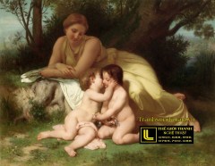 tranh-co-dien-_-_Young_Woman_Contemplating_Two_Embracing_Children_(1861)