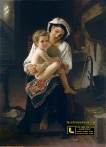 tranh-co-dien-_Bouguereau_(1825-1905)_-_Young_Mother_Gazing_At_Her_Child_(1871)
