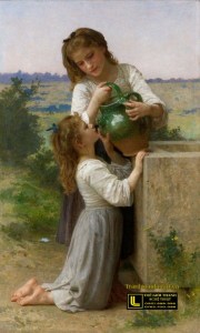 tranh-co-dien-_Bouguereau_-_À_la_fontaine_(1897)